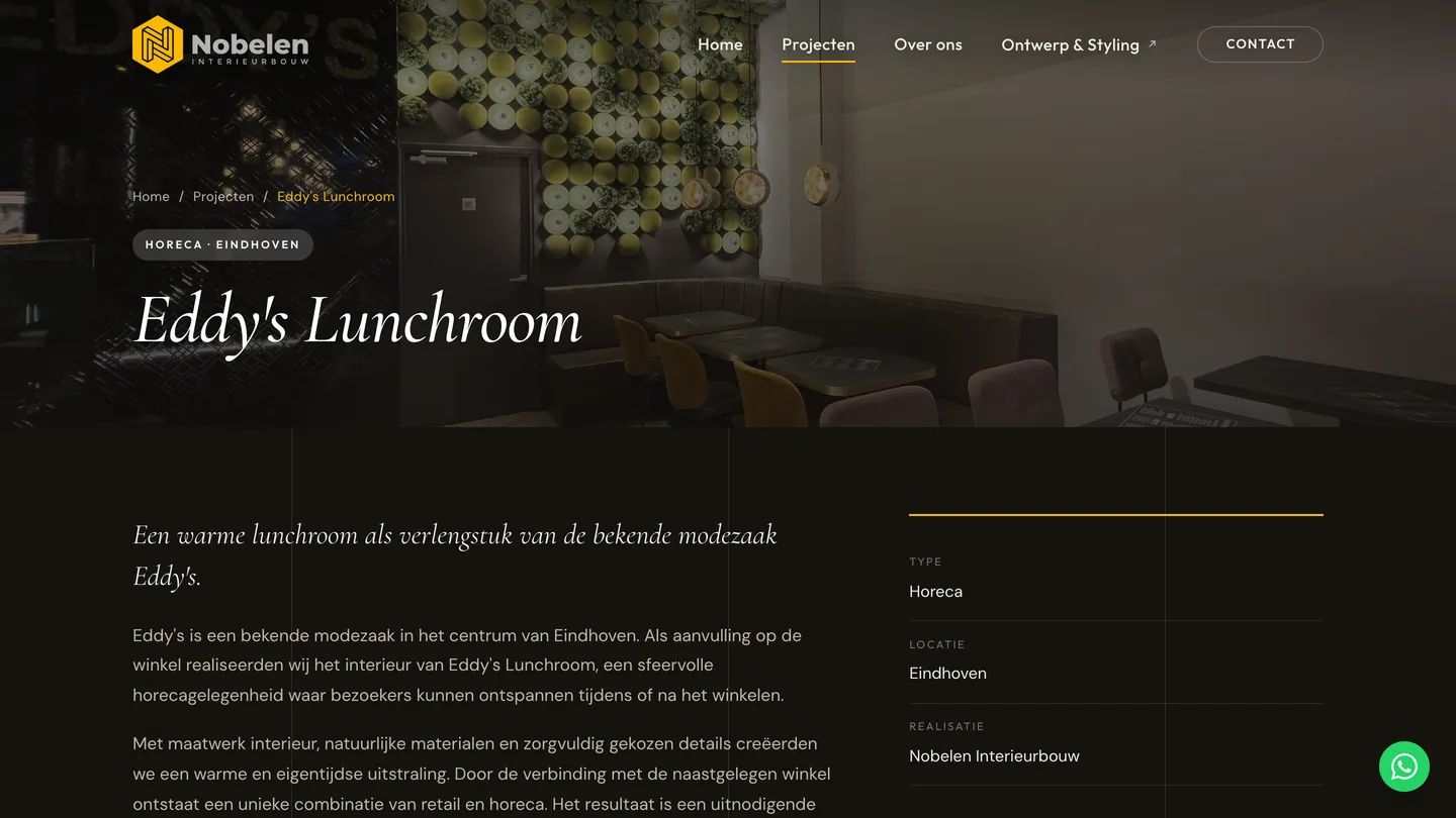 Website van Nobelen Interieurbouw op een computer, afbeelding 3
