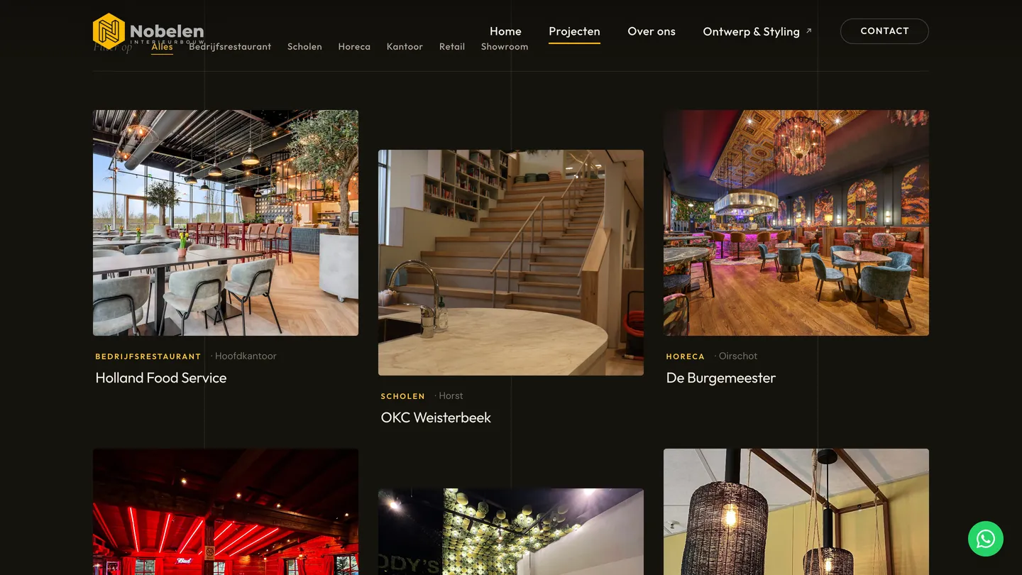 Website van Nobelen Interieurbouw op een computer, afbeelding 2