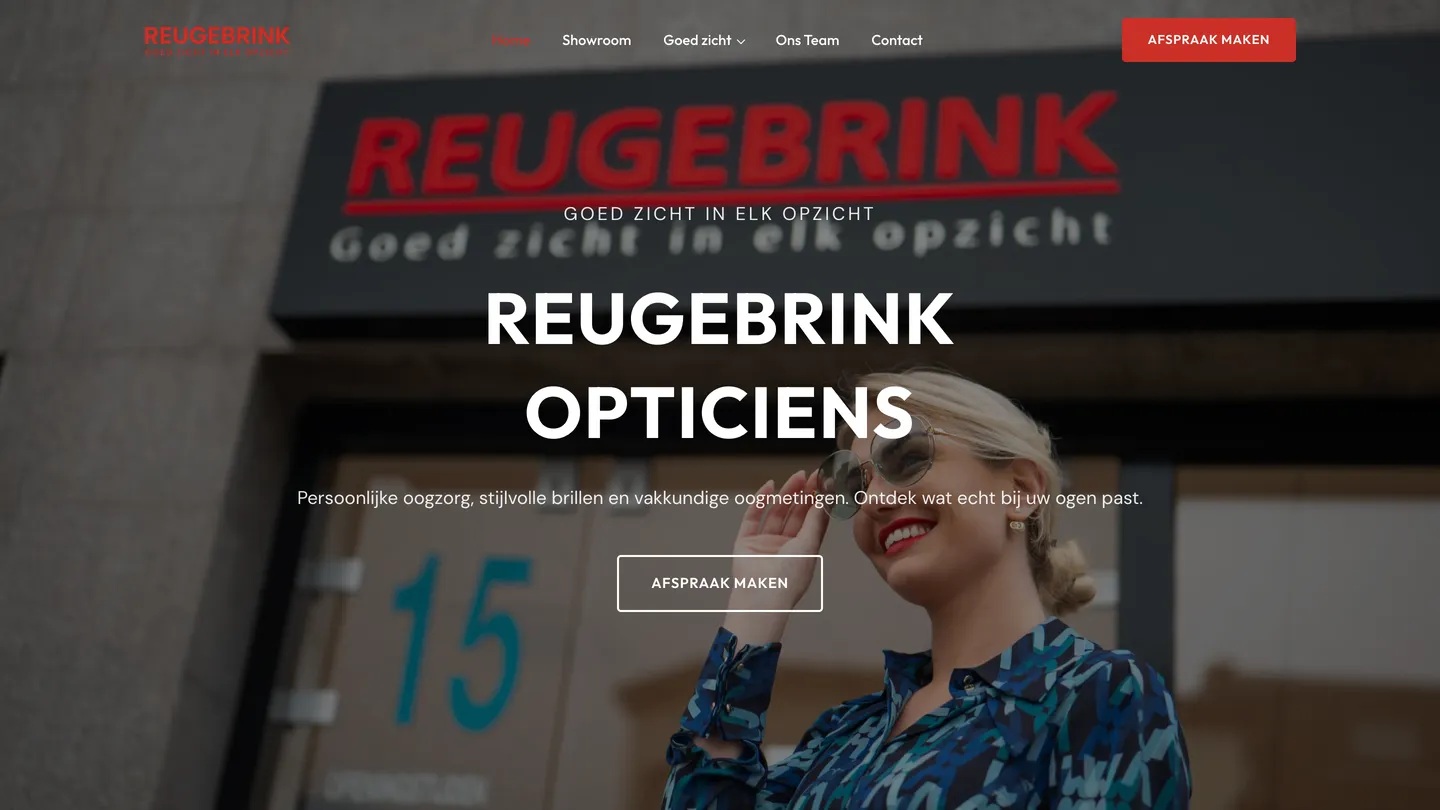 Website van Reugebrink Opticiens