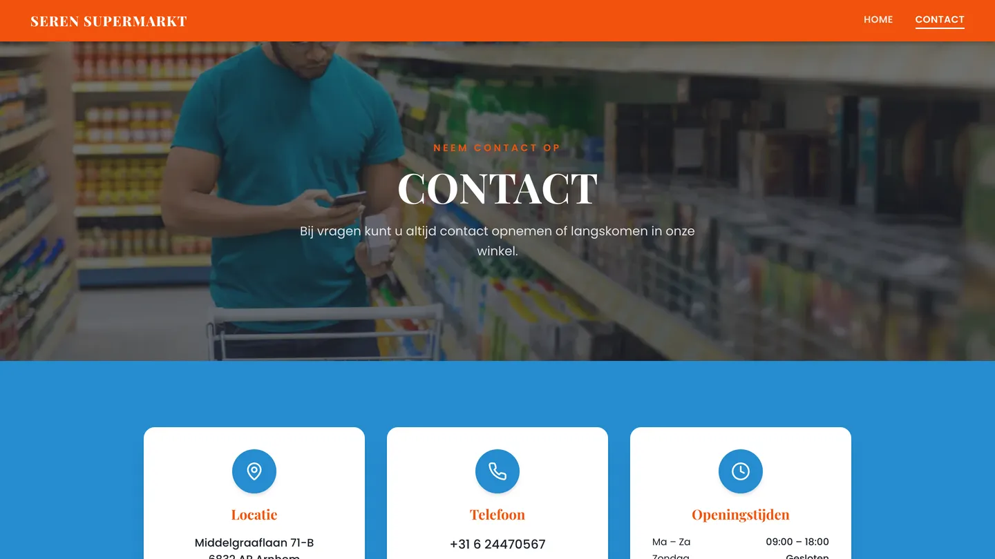 Website van Seren Supermarkt op een computer, afbeelding 3