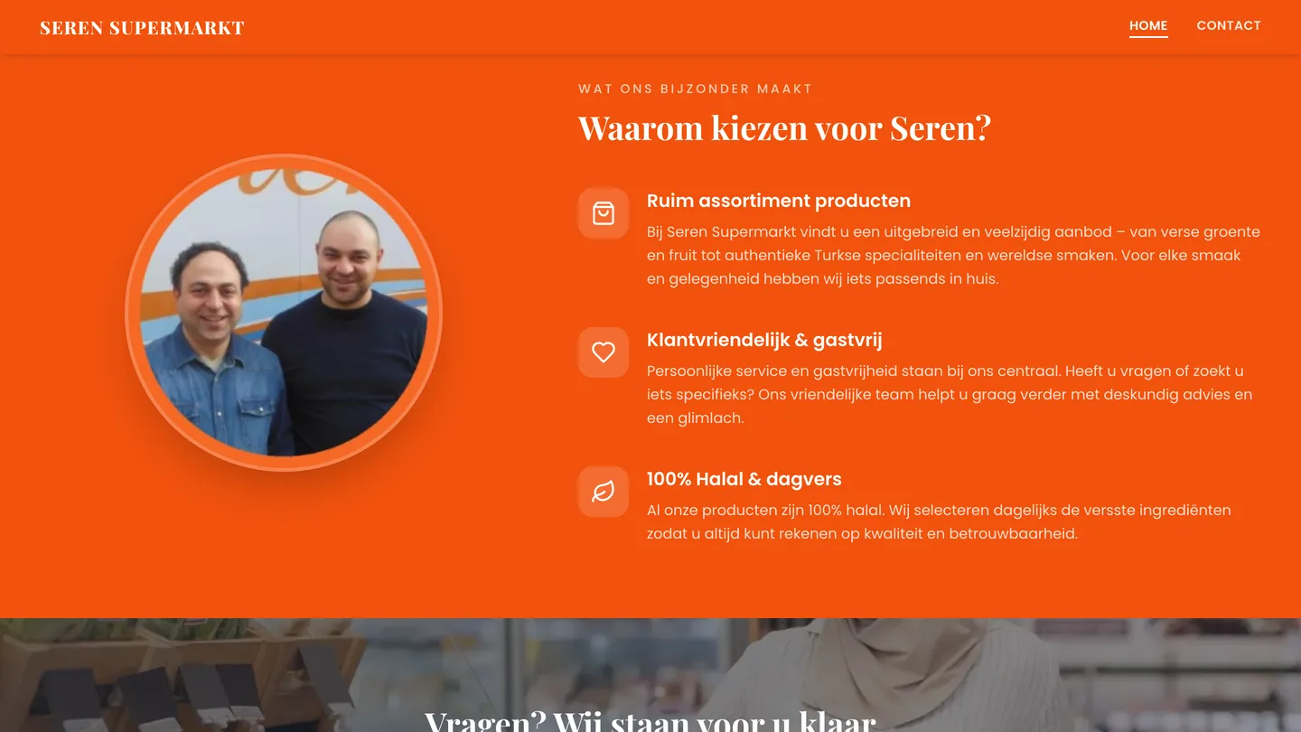 Website van Seren Supermarkt op een computer, afbeelding 2